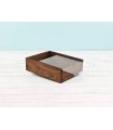 Aged pine wood box 23.5x18.5x7 cm. with methacrylate lid Ref.PF1520TM