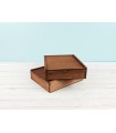Aged pine wood box 29x24x7 cm. with sliding lid Ref.PF2025T