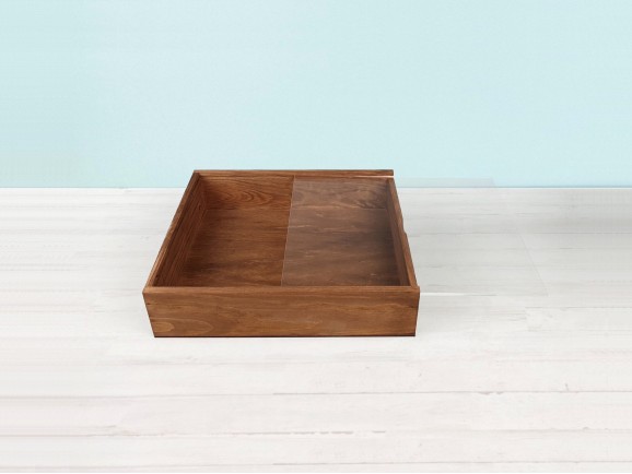 Caja de madera pino Envejecida 29x24x7 cm. c/tapa metacrilato Ref.PF2025TM