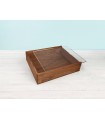 Caja de madera pino Envejecida 29x24x7 cm. c/tapa metacrilato Ref.PF2025TM