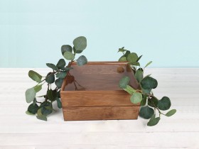 Aged pine wood box 29x24x7 cm. with methacrylate lid Ref.PF2025TM