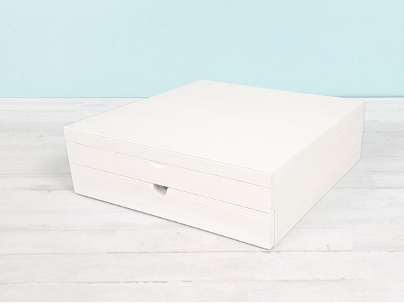 White Box 36x36x11 cm. with drawer and dividers Ref.P1454C9B-G