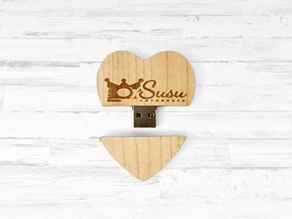 Wooden Heart PenDrive with magnet Ref.USBCH6
