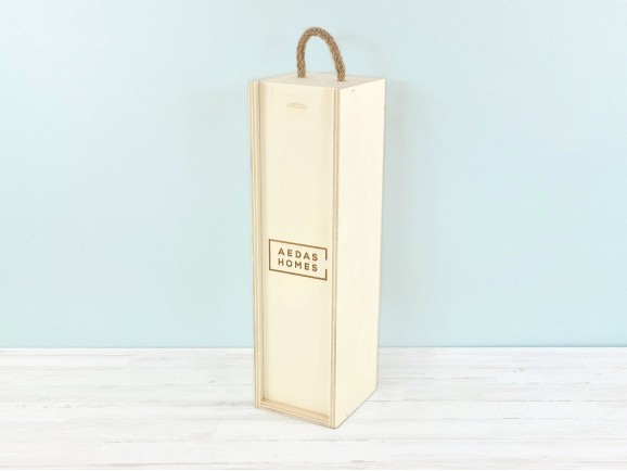 Caja madera 1 Botella de vino Tapa Corredera Ref.1botTC