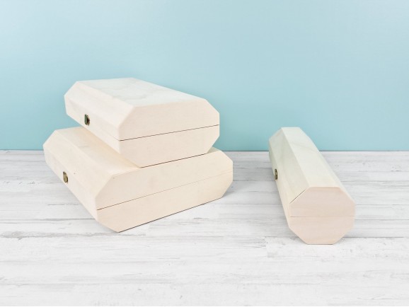 Caja madera octogonal para botella de vino Ref.P125CO