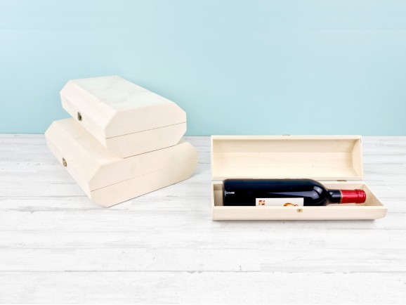 Caja madera octogonal para botella de vino Ref.P125CO