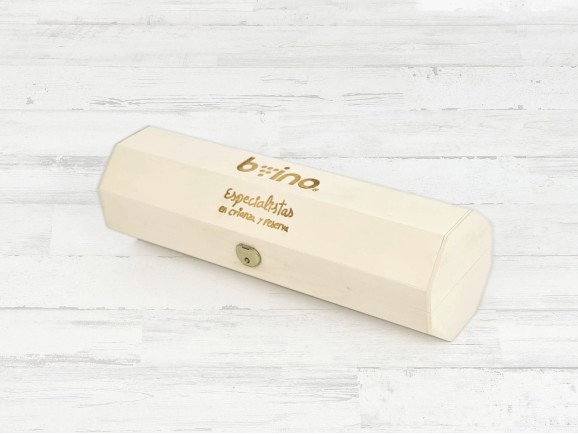 Caja madera octogonal para botella de vino Ref.P125CO