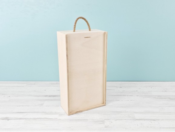 Box 2 Wine Bottles Sliding Lid Ref.2botTC