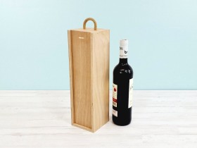 Wooden box 1 Bottle of wine Sliding Lid Ref.1botTCOK