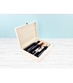 Wooden box 3 Bottles of wine Hinge and Brooch Ref.3botBB