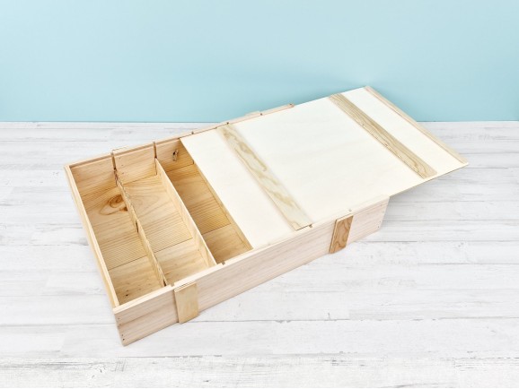 Caja pino 6 Botellas de vino Tipo embalaje Ref.6botTE