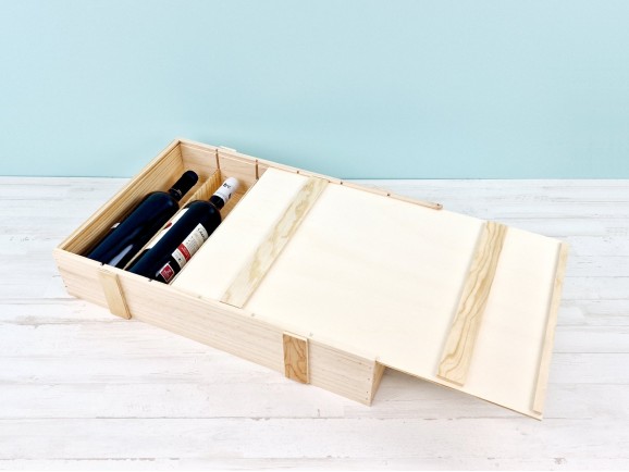 Pine box 6 Wine bottles Type packaging Ref.6botTE
