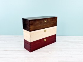 Pine wood box 1 Bottle Brooch 3 finishes Ref.DRSW241