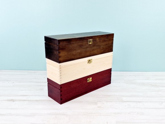 Pine wood box 1 Bottle Brooch 3 finishes Ref.DRSW241