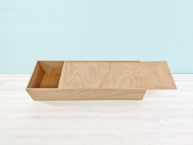 Caja de madera 85x28x16 cm. c/tapa corredera Ref.97OK