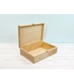 Pine wooden box 34x25x10 cm. with hinge and clasp Ref.DRPZ200