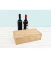 Caja madera 2 Botellas de vino Bisagra y Broche Ref.2botBBOK