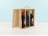 Pine Wood Box for 3 Bottles with Sliding Lid and Frame Ref.3PbotTC