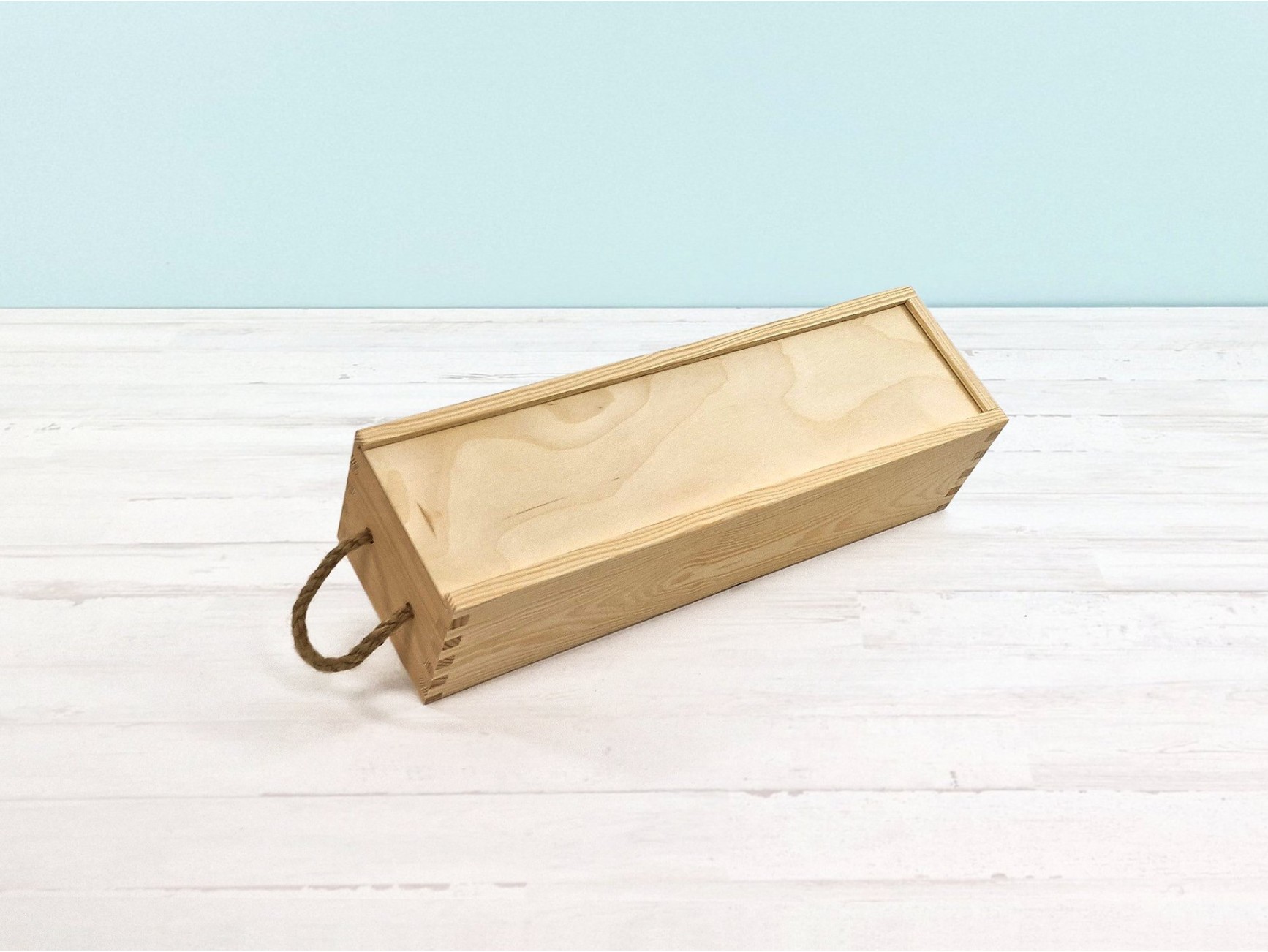 SpiritedShipper Single Bottle Wood Wine Box Carrier – Natural Wood With Lucite Sliding Lid – SSWL1