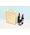 Caja madera pino 3 Botellas de cava tapa corredera Ref.DRSW233
