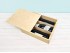 Pine wood box with 3 bottles of cava with sliding lid Ref.DRSW233