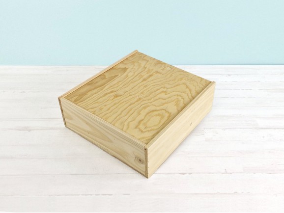 Caja madera 1 Botella + 2 copas Tapa Corredera Ref.TC8J3