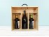 Caja madera 1 Botella + 2 copas Tapa Corredera Ref.TC8J3