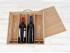 Wooden box for 2 bottles + 2 glasses with sliding lid Ref.PC4G2