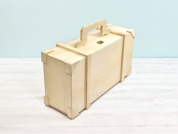Maletín de madera 45x24x16 cm. Ref.AW24781