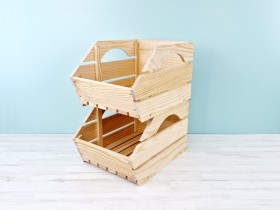 Stackable wooden fruit box 30x40x25 cm. Ref.PCF40