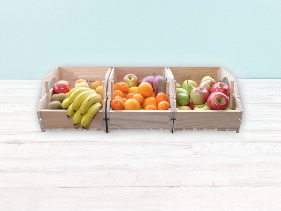 Stackable wooden fruit box 30x40x25 cm. Ref.PCF40