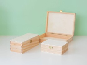 Caja de madera c/bisagra y broche varias medidas Ref.P35C61
