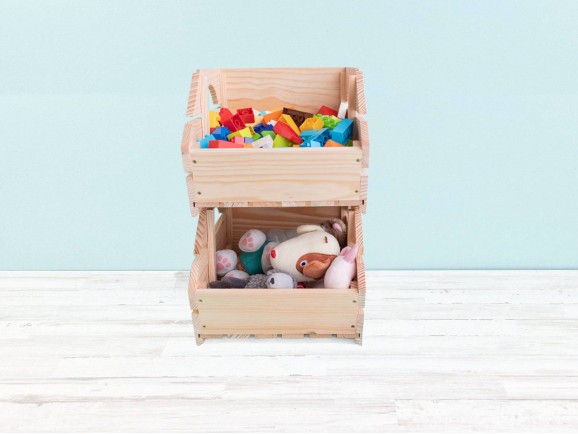 Stackable wooden fruit box 30x40x25 cm. Ref.PCF40