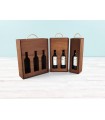 Aged wooden box for bottles Sliding Lid Silhouette Ref.BotTCTR