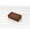 Caja madera Envejecida 2 Botellas aceite c/tapa corredera Ref.2BotME
