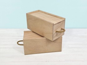 Caja de madera 24,5x11,5x11,5 cm. c/tapa corredera Ref.PC27A