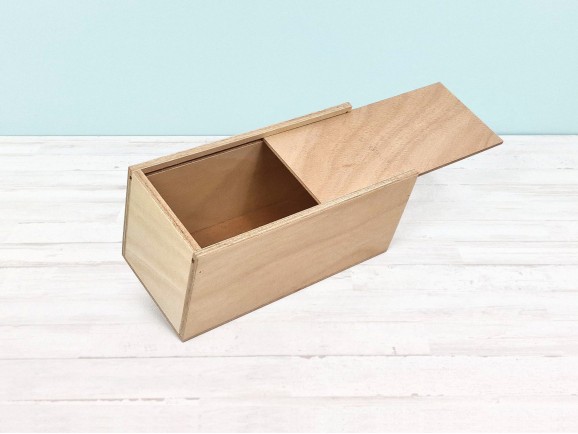 Caja de madera 24,5x11,5x11,5 cm. c/tapa corredera Ref.PC27A