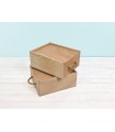 Caja de madera 23x18,5x10 cm. c/tapa corredera y 2 divisiones Ref.PC32G
