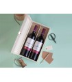 Wooden box 2 Bottles of wine Hinge and Clasp Ref.2botBB
