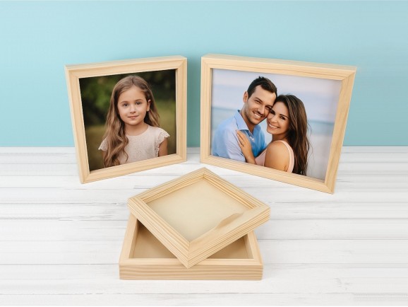 Natural wood frame box for album, various sizes Ref.P1454CAN