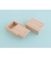 Caja de madera 9x7x3,5 cm. c/tapa corredera Enrasada Ref.P1002
