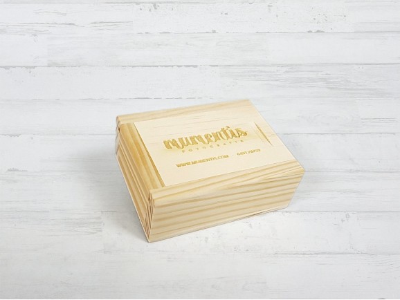 Caja de madera 9x7x3,5 cm. c/tapa corredera Enrasada Ref.P1002