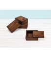 Aged wooden box 9x7x3.5 cm. with flush sliding cover Ref.P1003