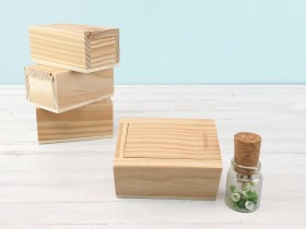 Wooden box 8.5x5.5x4.5 cm. with flush sliding cover Ref.PC1PD