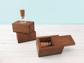 Caja de madera Envejecida 8,5x5,5x4,5 cm. c/tapa corredera Enrasada Ref.PC1PDC