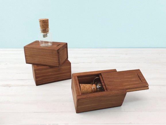 Caja de madera Envejecida 8,5x5,5x4,5 cm. c/tapa corredera Enrasada Ref.PC1PDC