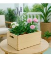 Pine wood basket box 30x20x14.5 cm. with handles Ref.DRSN130