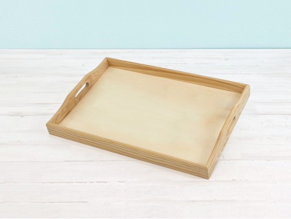 Rectangular wooden tray 47.5x32.5x5.5 cm. Ref.P1096AZ