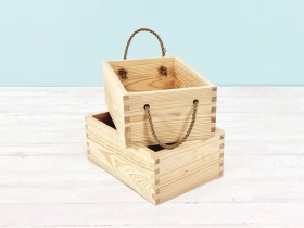 Pine wood box 24.5x17x10 cm. without lid Ref.DRPO261B