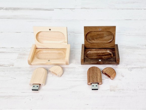 Pack PenDrive 16GB Rounded + Wooden Box Ref.PackS260-16